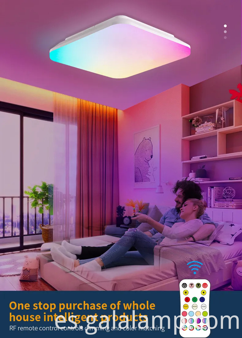 Smart RGBW Luz de techo dimmable con características de control remoto